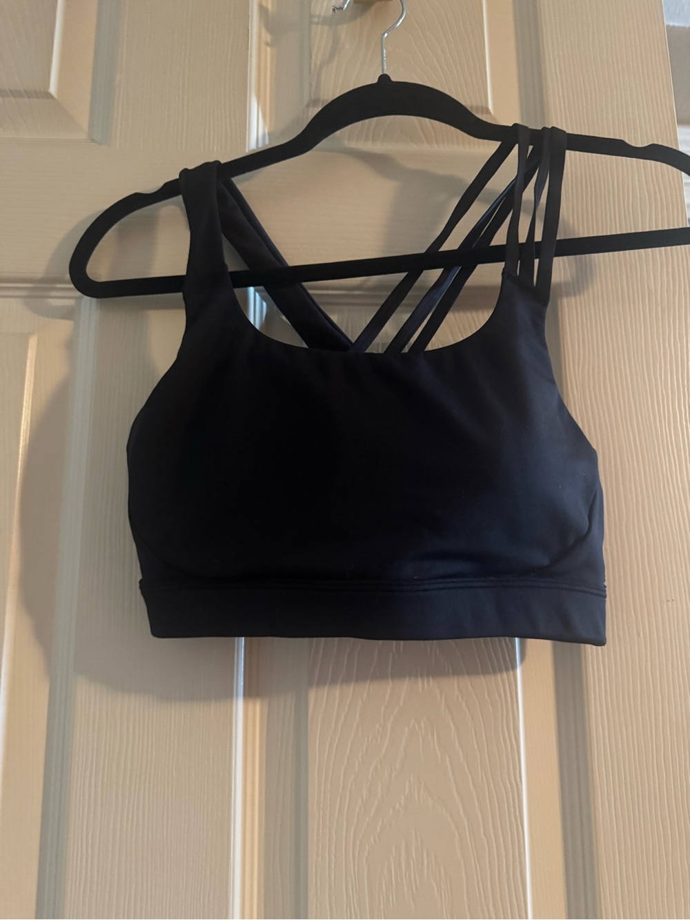 Athleta- Black Strappy Sports Bra with Multi-Strap Back